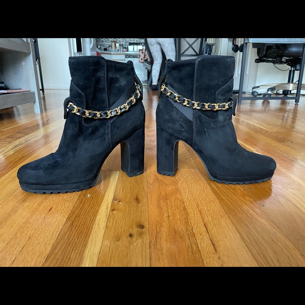 Karl Largerfeld Chunky Heel Booties